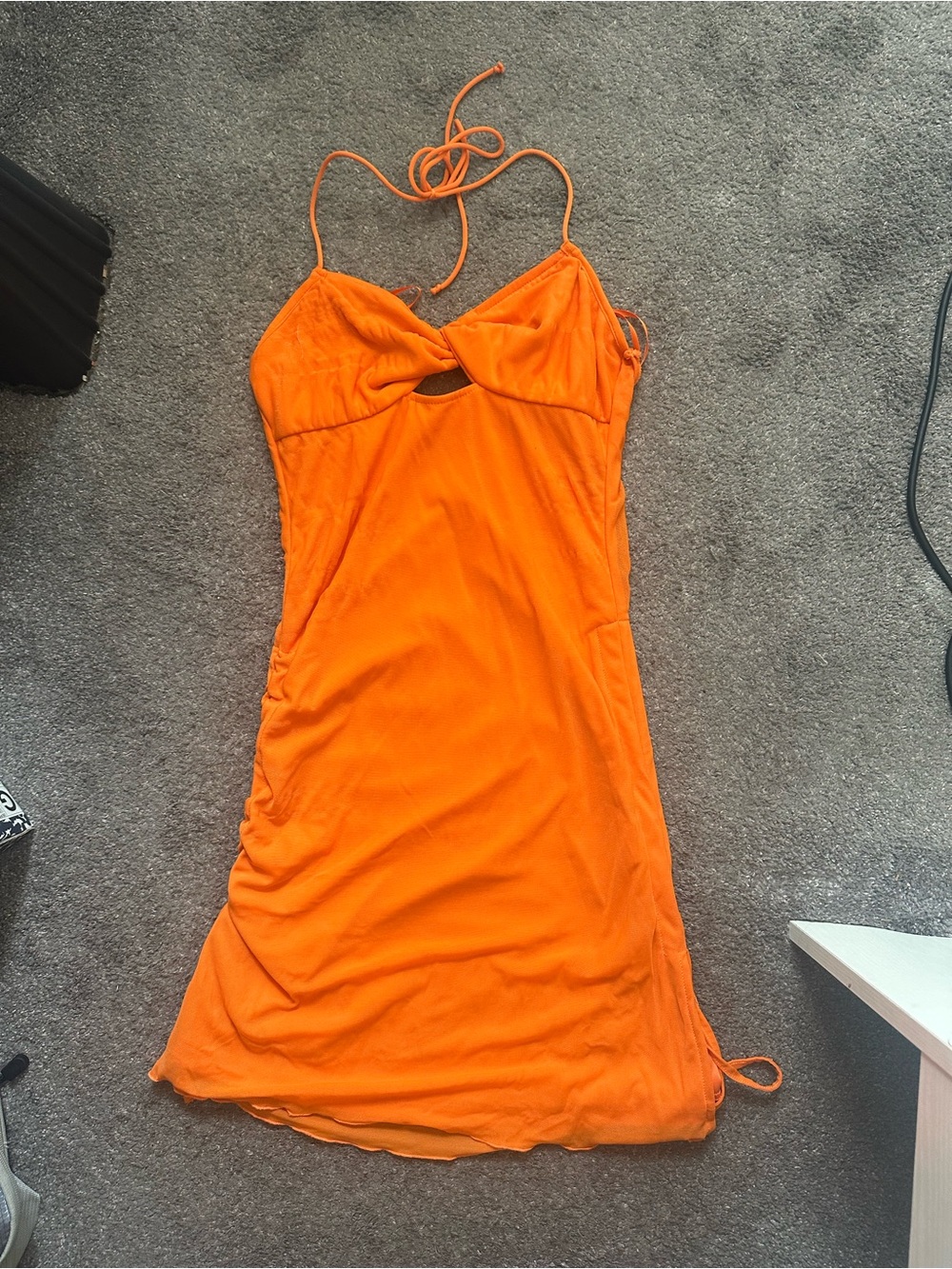 Orange Halter Mini Dress